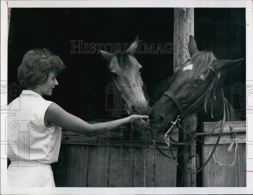 1962 Press Photo Bonnie Wendler with Horses - RSL67005 - Historic Images