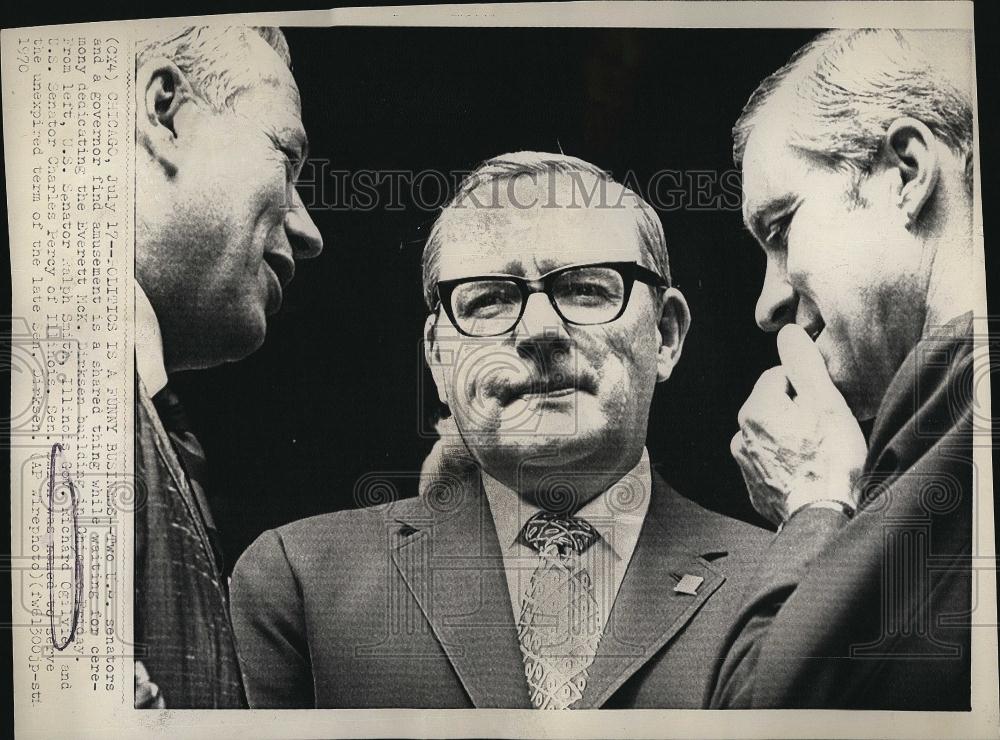 1970 Press Photo US Senator Ralph Smith Illinois Gov Richard Ogilvie Senator - Historic Images