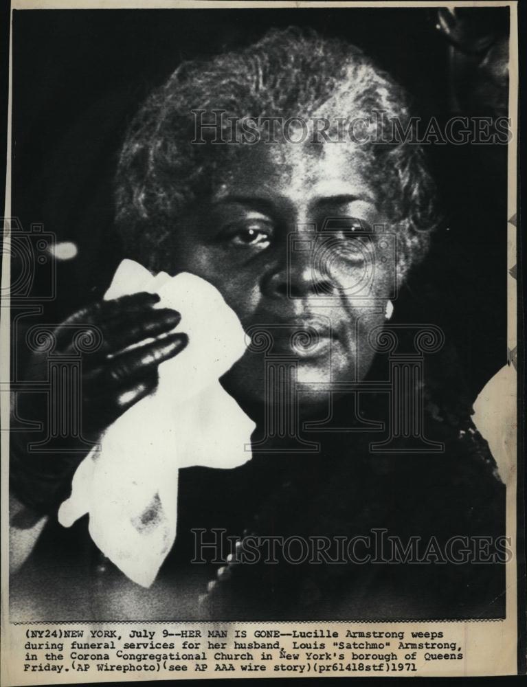 1971 Press Photo Lucille Armstrong, wife of Louis Armstrong - RSL47465 - Historic Images