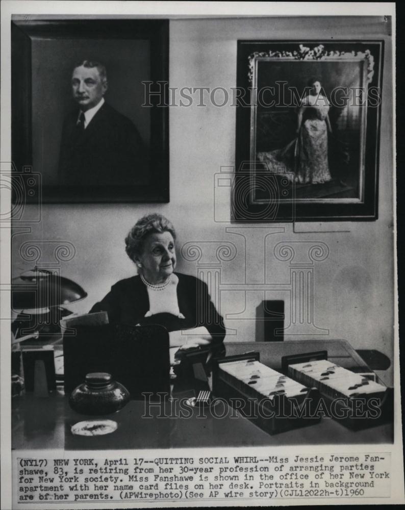 1960 Press Photo Miss Jessie Jerome Fanshawe In New York Office - RSL45051 - Historic Images