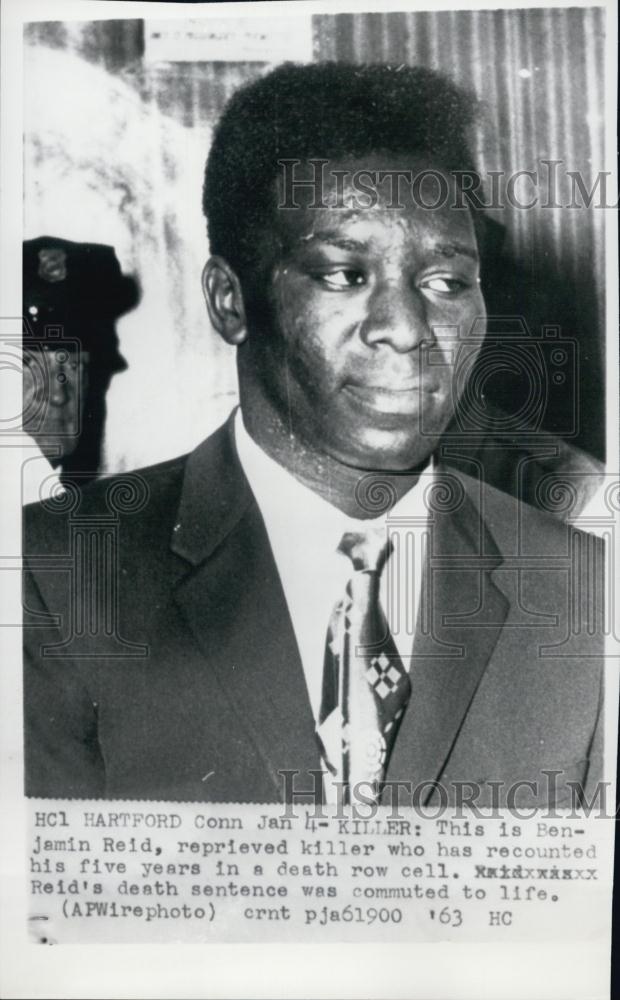 1963 Press Photo Benjamin Reid, sentence commuted to life in prison - RSL04211 - Historic Images