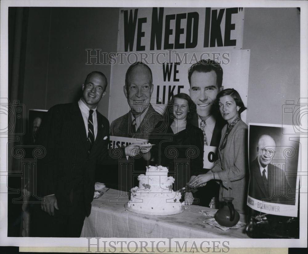 1952 Press Photo Frederick Ayer Jr,Lorraine BBeaupre & Jeanne Henry , fundraiser - Historic Images