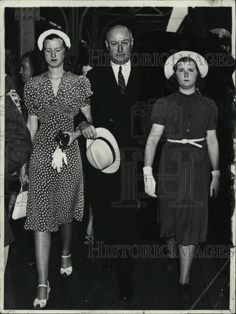 1938 Press Photo Postmaster General James A Farley &amp; Daughters Betty &amp; Ann - Historic Images