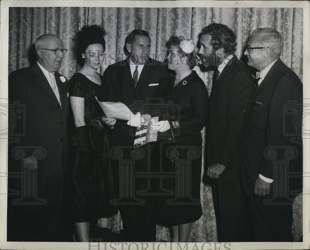 1959 Press Photo Mass Gov & Mrs Furcolo,H Fitzpatrick & S McKenna,J Robards Jr - Historic Images