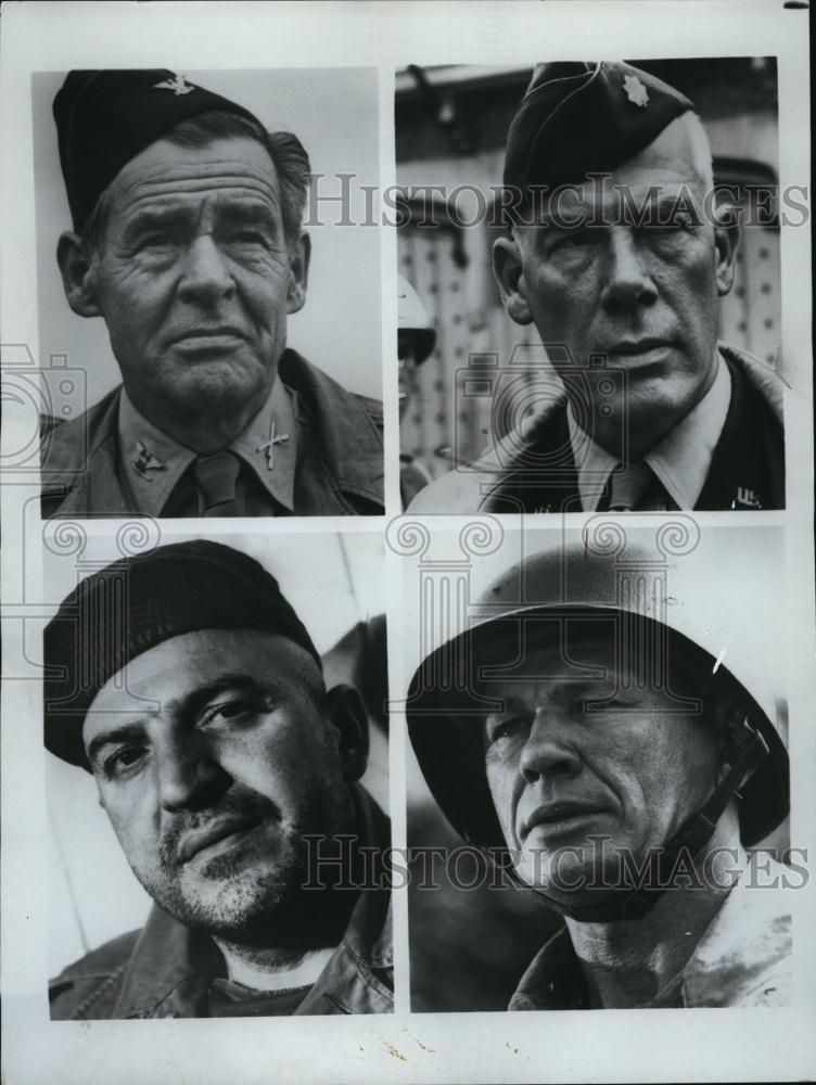 1971 Press Photo Actor Lee Marvin,Telly Savalas,Charles Bronson In &quot;Dirty Dozen&quot; - Historic Images