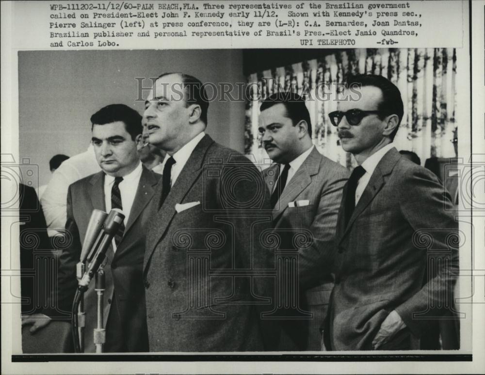 1960 Press Photo Brazillian Government Press Conference Pierre Sallinger - Historic Images