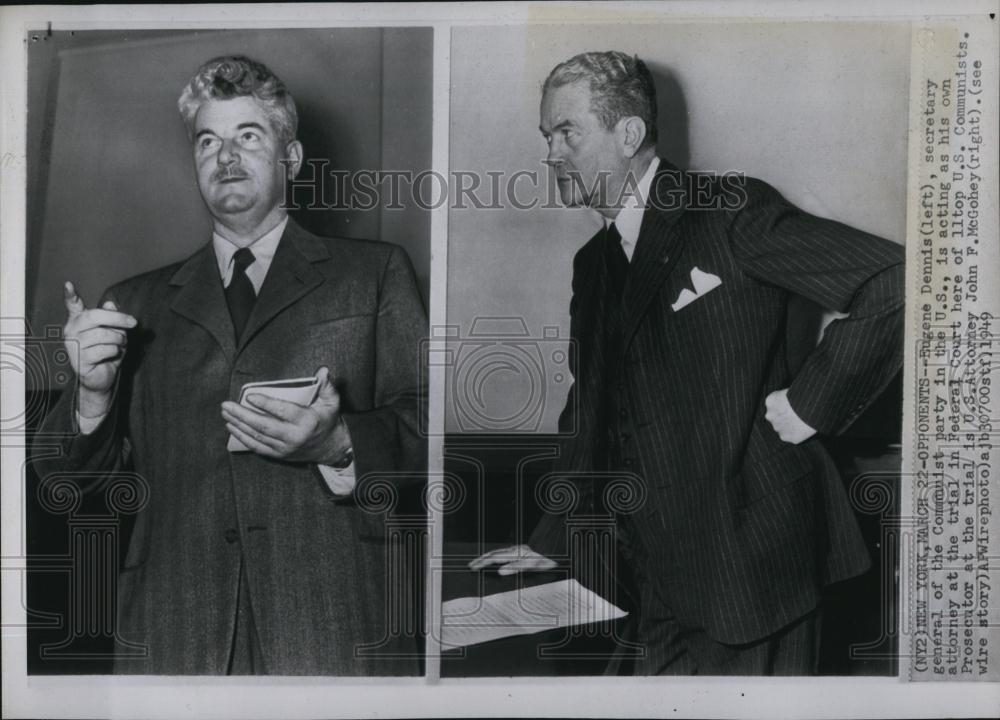 1949 Press Photo Eugene Dennis Secretary General of Communist party in US - Historic Images
