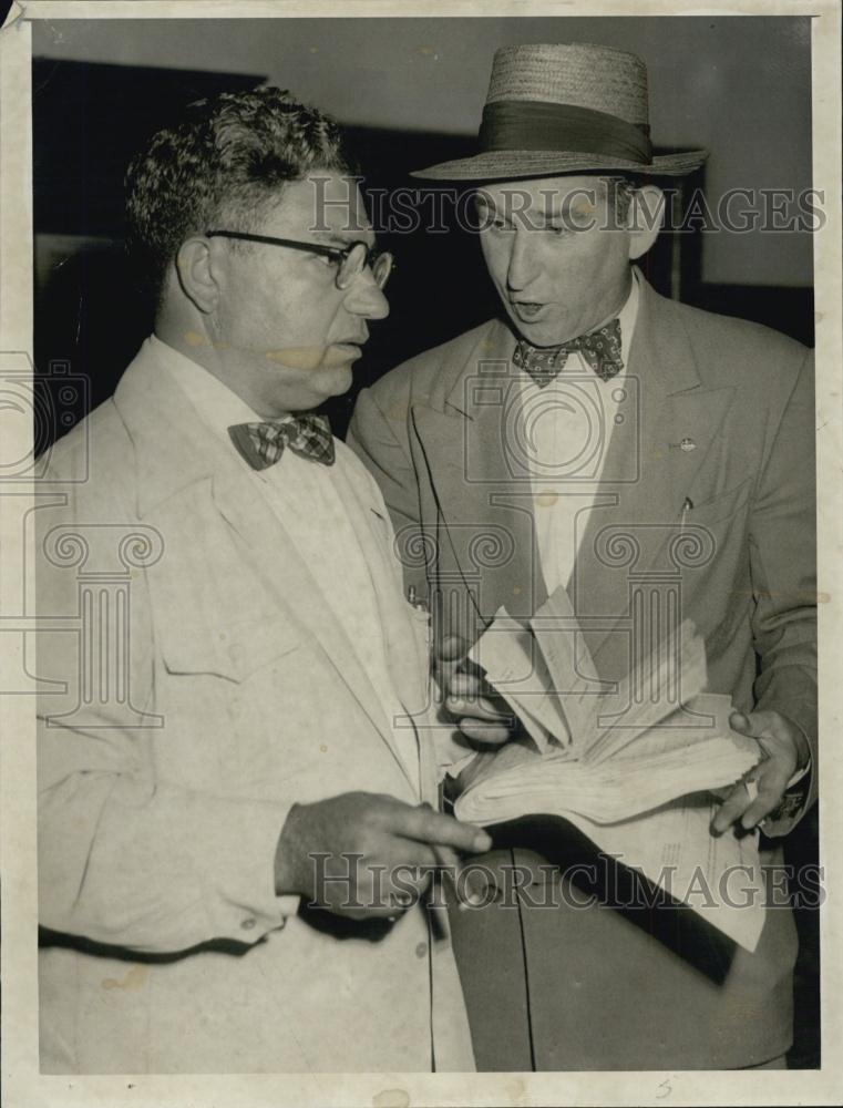 1951 Press Photo Election Comm Joseph Russo &amp; Coleman G Coyne - RSL03215 - Historic Images