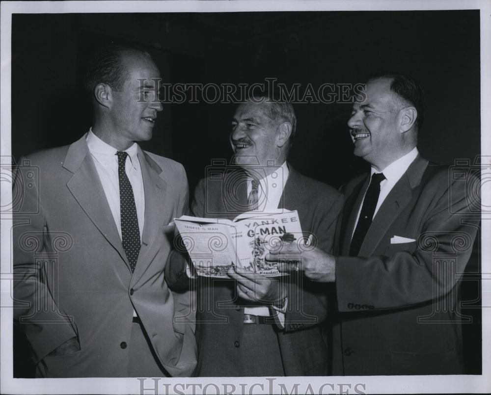 1957 Press Photo Author Frederick Ayer Jr,Gen D Needham & Jarvis Hunt - Historic Images