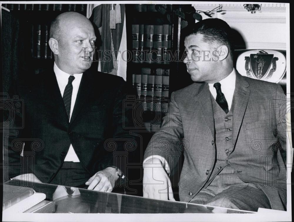 1964 Press Photo NH Atty Gen William Maynard & Mass Atty Gen Ed Brooke - Historic Images