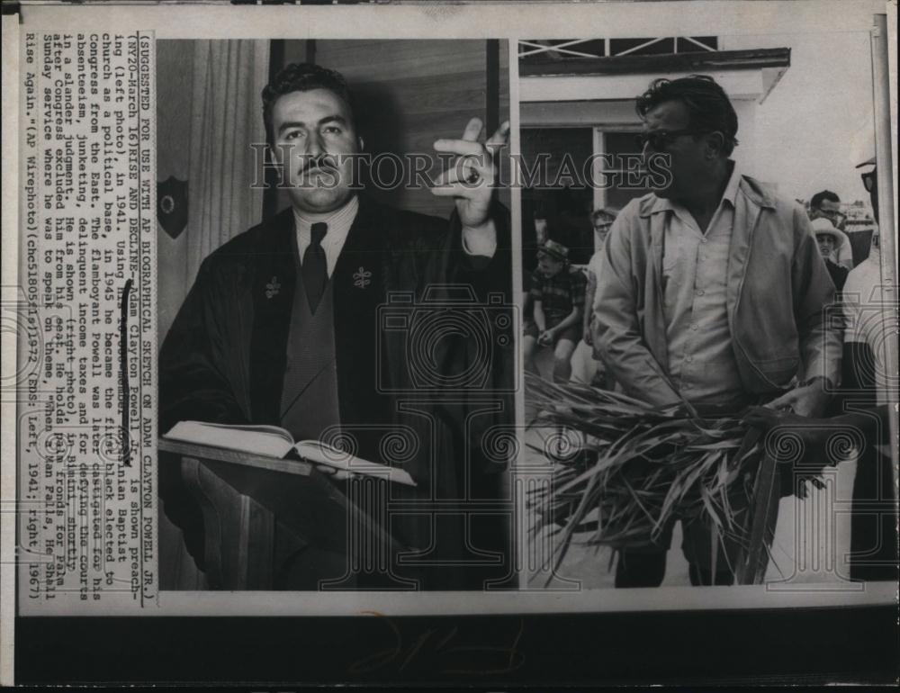 1967 Press Photo Rep Adam Clayton Powell, NY Democrat in 19471 &amp; today - Historic Images