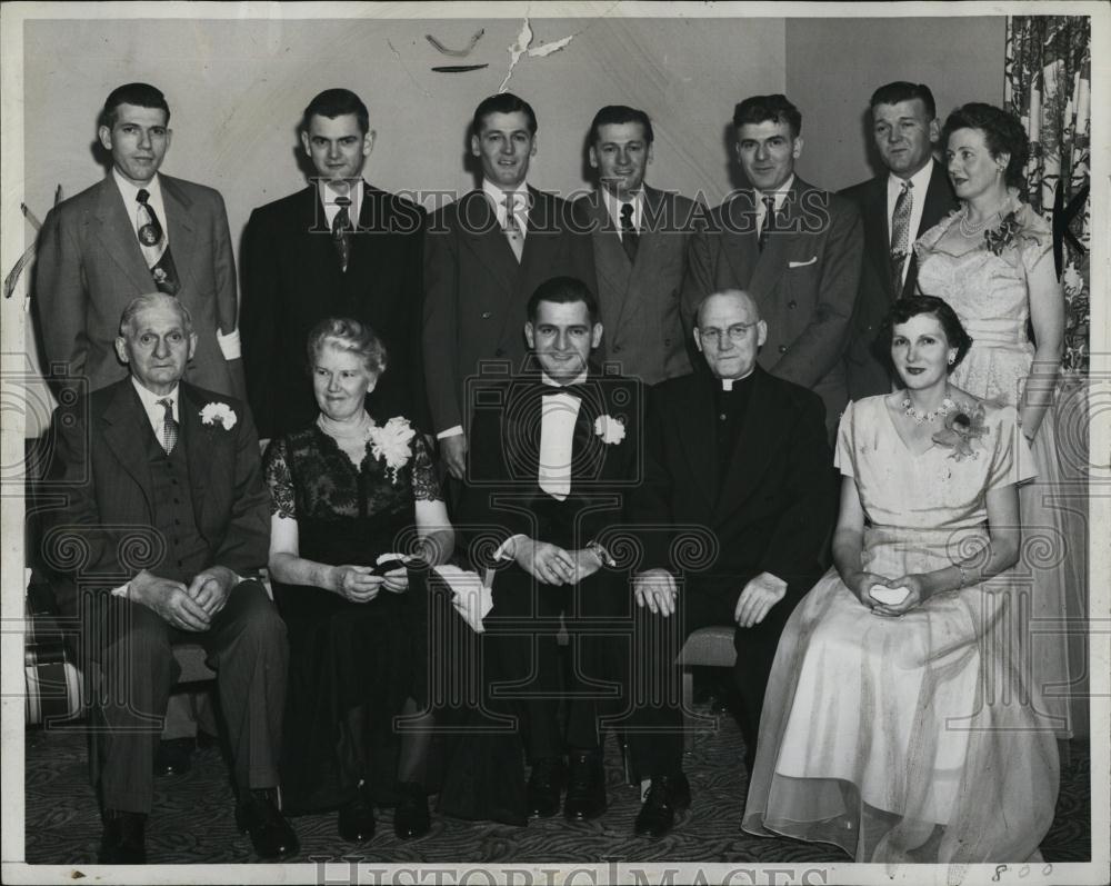 1954 Press Photo Mr &amp; Mrs Watson,CA Watson,Rev Limn,Mrs Donahue at Banquet - Historic Images