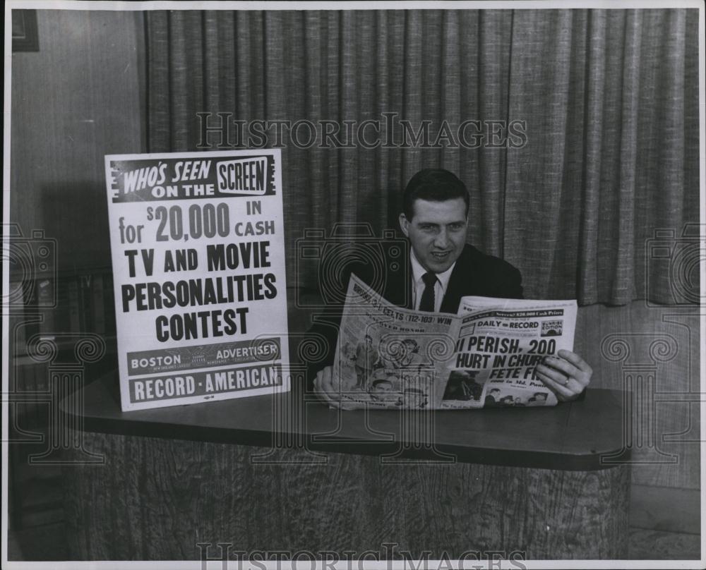 1956 Press Photo Mt Washington TV Announcer Bob Joyce - RSL85003 - Historic Images