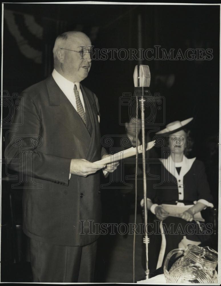 1940 Press Photo National Chairman James A Farley Speaking At Organization - Historic Images