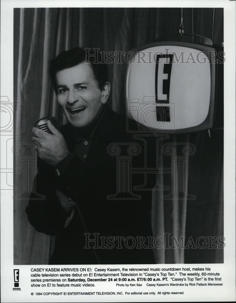 1994 Press Photo Casey Kasem Arrives on &quot;E!&quot; - Entertainment Television - Historic Images