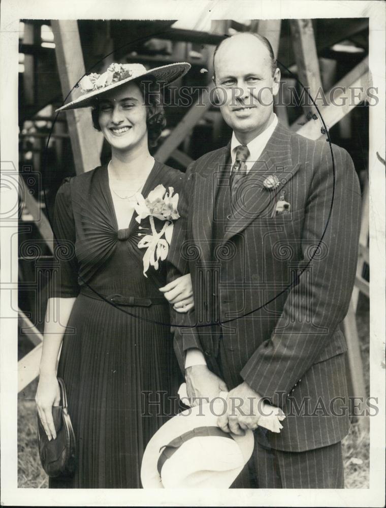 1938 Press Photo Curtis Beam Dall and Fiancee Miss Katherine Miller Leas - Historic Images