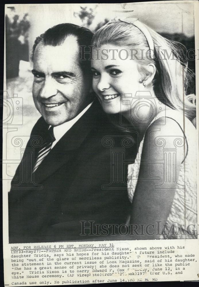 1971 Press Photo President Nixon with his daughter Tricia - RSL02539 - Historic Images