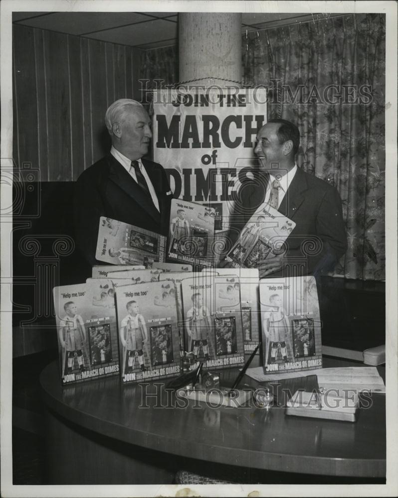 1955 Press Photo March of Dimes Officers William Coleman &amp; Benjamin Kaplan - Historic Images