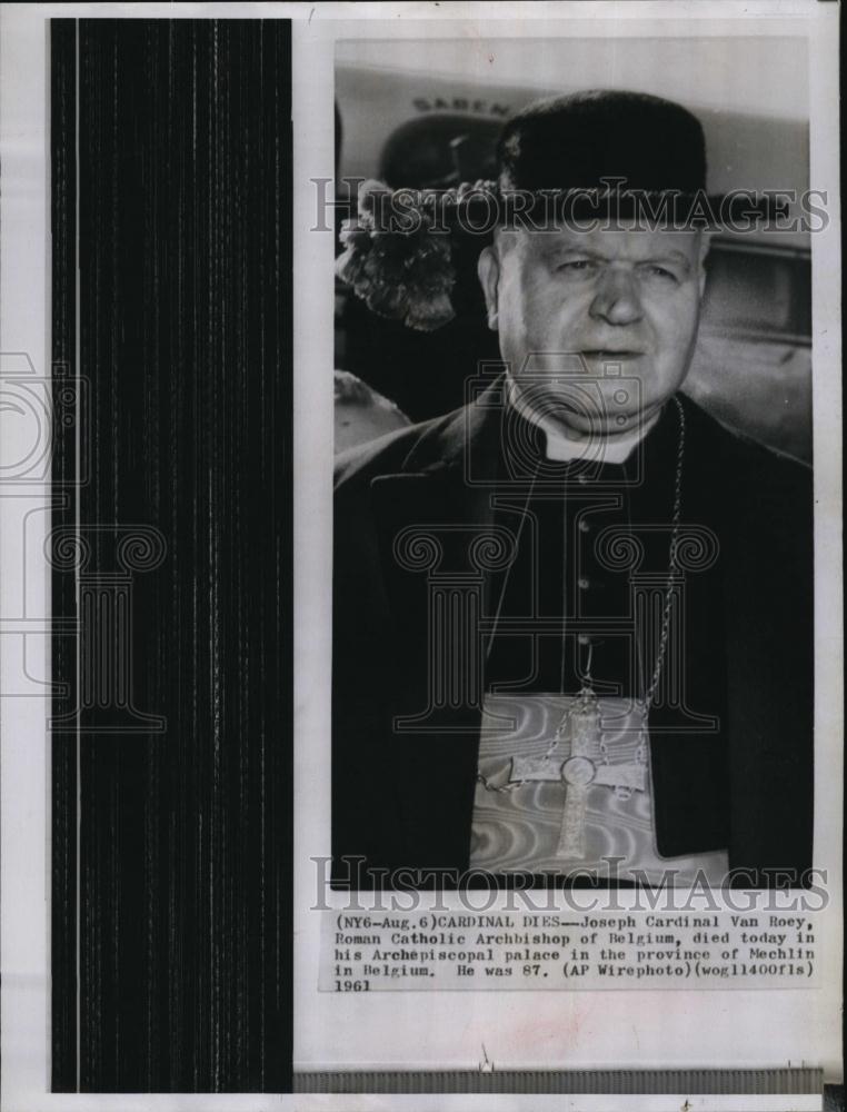 1961 Press Photo Joseph Cardinal Van Roey, Roman Catholic Archbishop ...