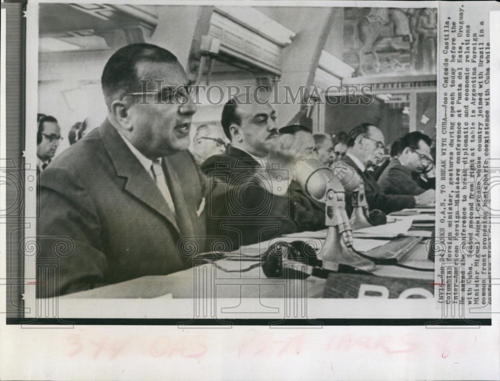 Press Photo Jose Caicedo Castilla Columbian Foreign Ministers Conference OAS - Historic Images