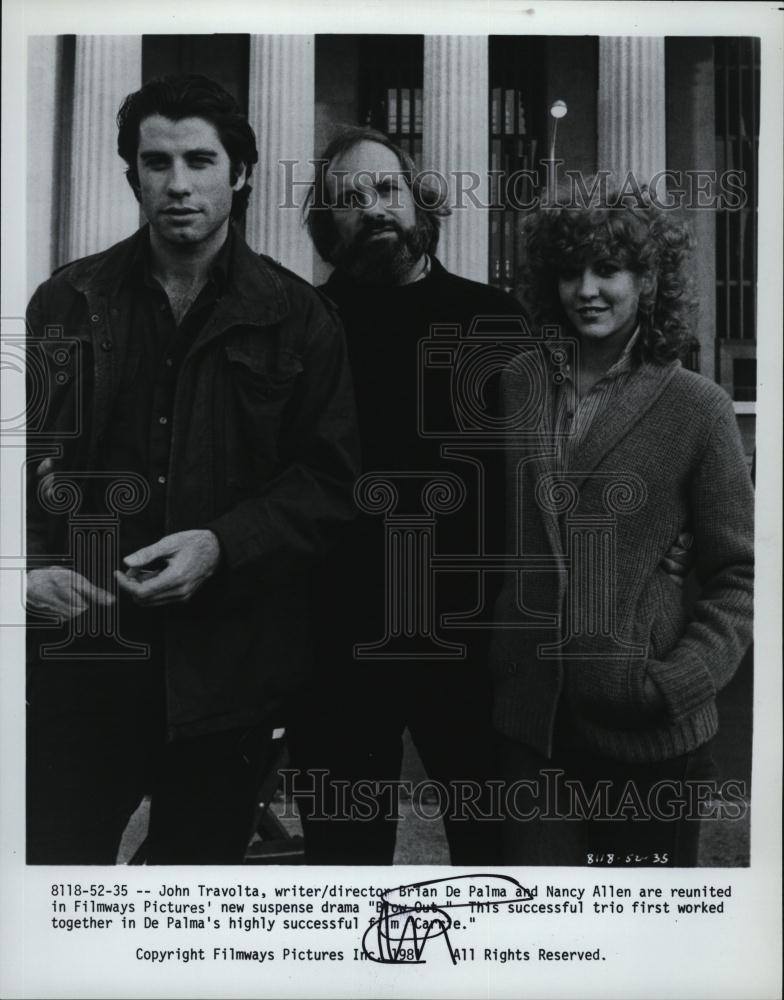 1981 Press Photo Actor John Trabolta &amp; Director Brian De Palma In &quot;Carrie&quot; - Historic Images