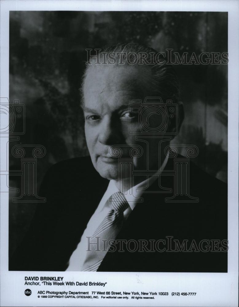 1989 Press Photo David Brinkley Anchor Of "This Week With David Brinkley" - Historic Images