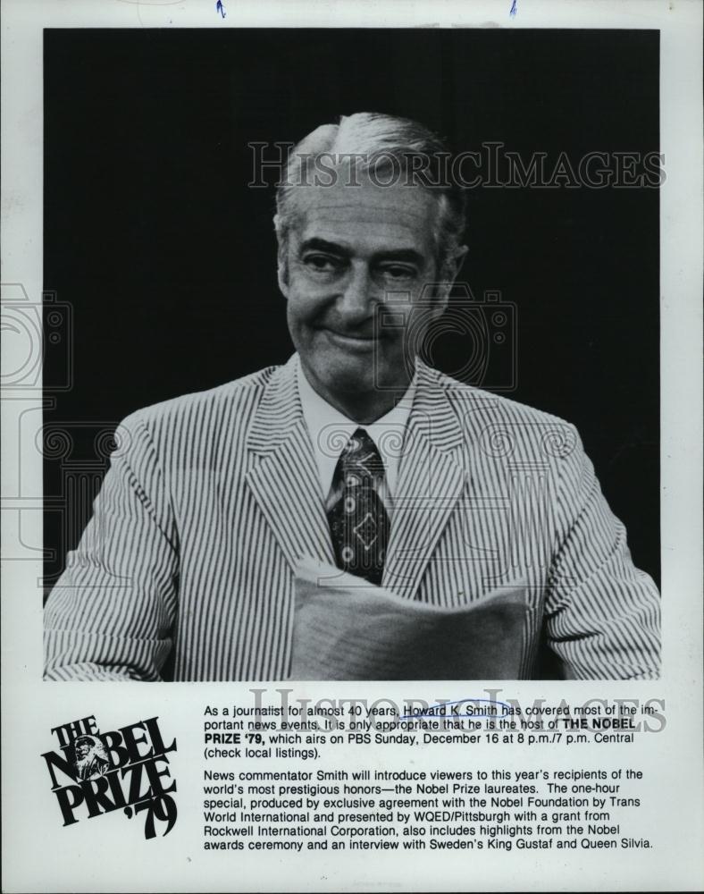 1979 Press Photo Howard K Smith News Commentor The Nobel Prize - RSL43179 - Historic Images