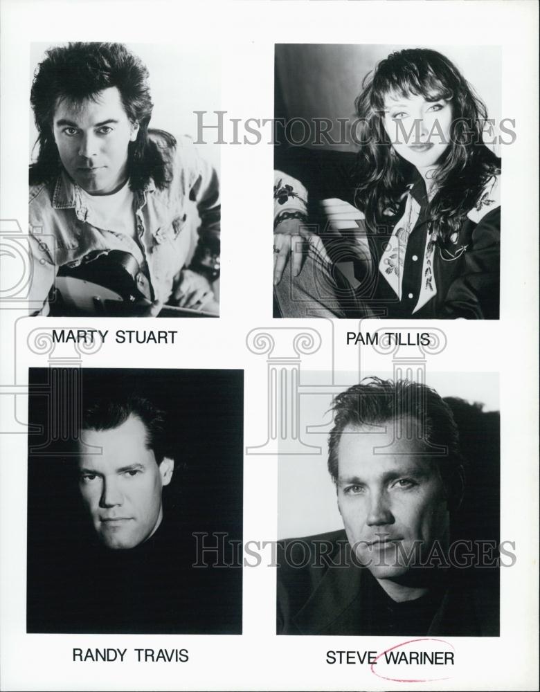 Press Photo Singers Marty Stuart, Pam Tillis, Randy Travis & Steve Wariner - Historic Images