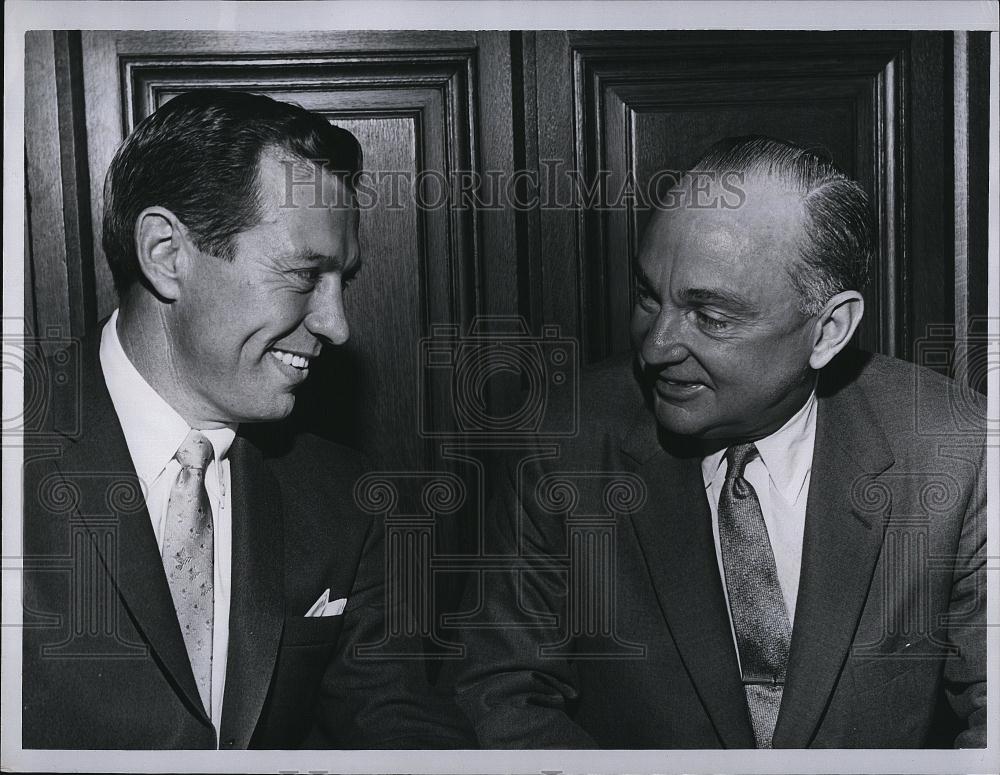 1963 Press Photo US&#39;s Youngest Governor Carl Sanders Georgia &amp; Jack Adarr Develo - Historic Images