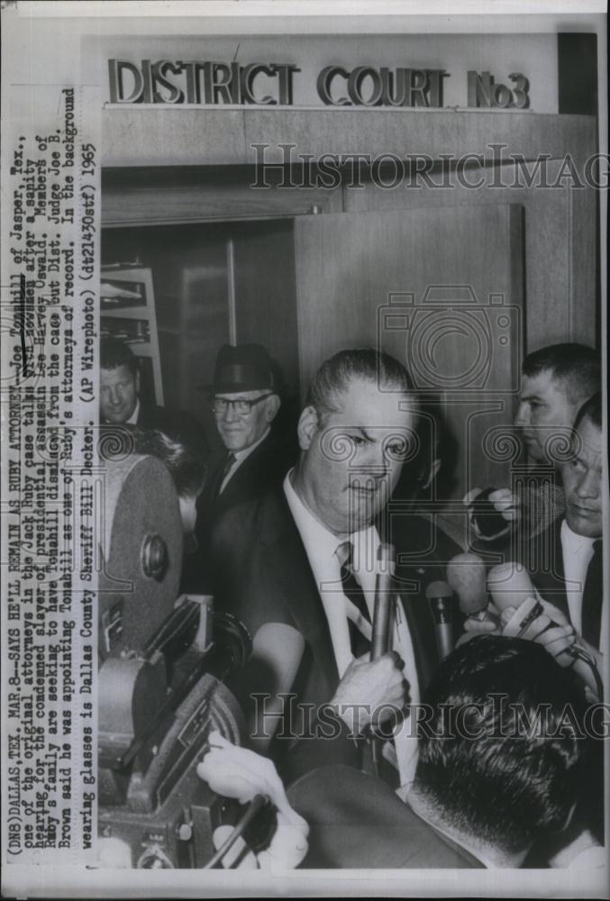 1965 Press Photo Joe Tonahill, Attorney in Jack Ruby Case - RSL91835 - Historic Images