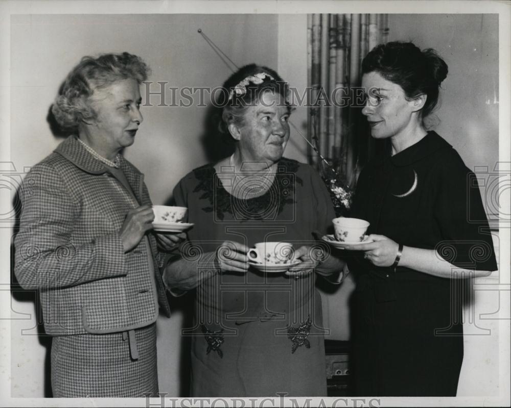 1960 Press Photo Mrs Savory, Mrs Curtis, Mrs Slade of Rose Walsh Society - Historic Images