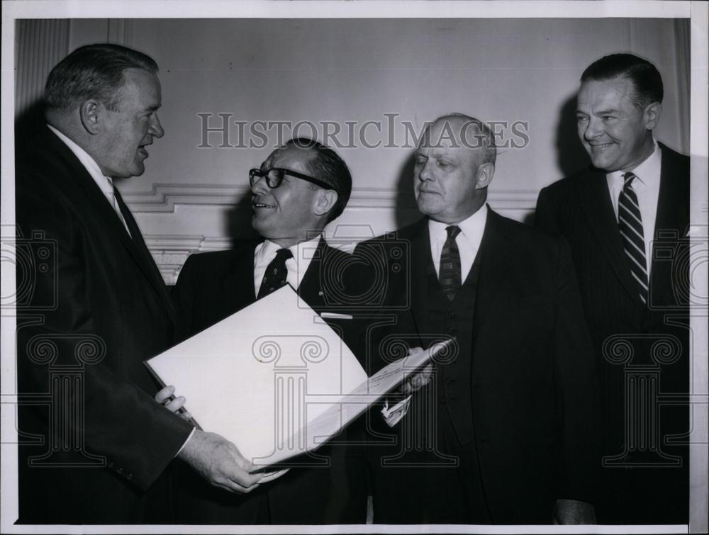 1958 Press Photo Joe Cronin, Philip Klutznick, George Meany, Henry Cabot Lodge - Historic Images