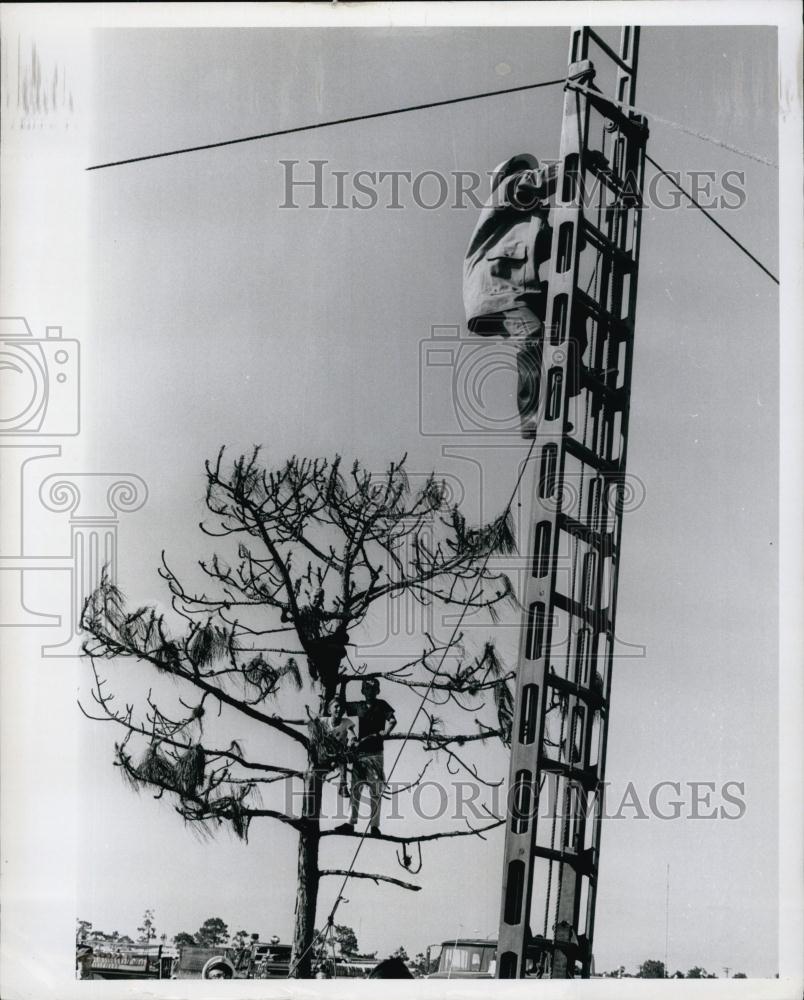 1965 Press Photo Fireman climbing a ladder - RSL64715 - Historic Images