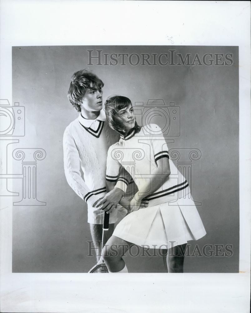 1971 Press Photo Tennis Sweaters, Clothing, Sewing, Knitting, Fashion - Historic Images