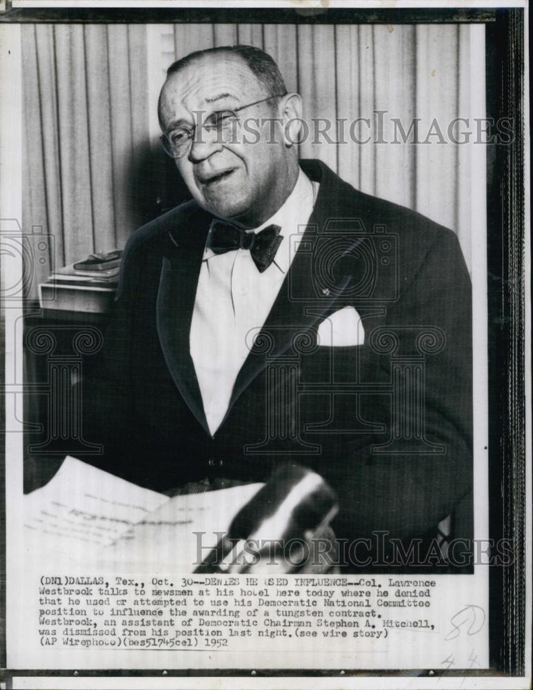 1952 Press Photo Colonel Lawrence Westbrook - RSL65371 - Historic Images