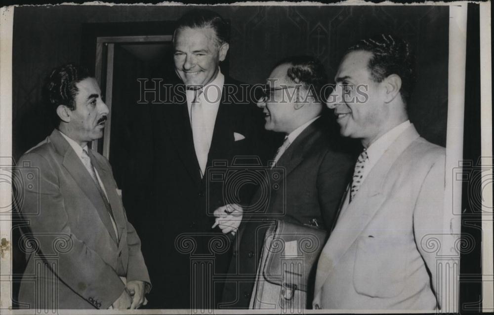 1958 Press Photo Dr Karim Azkoul,H Cabot Lodge,Abdul Abbas, Iraqi at the UN - Historic Images