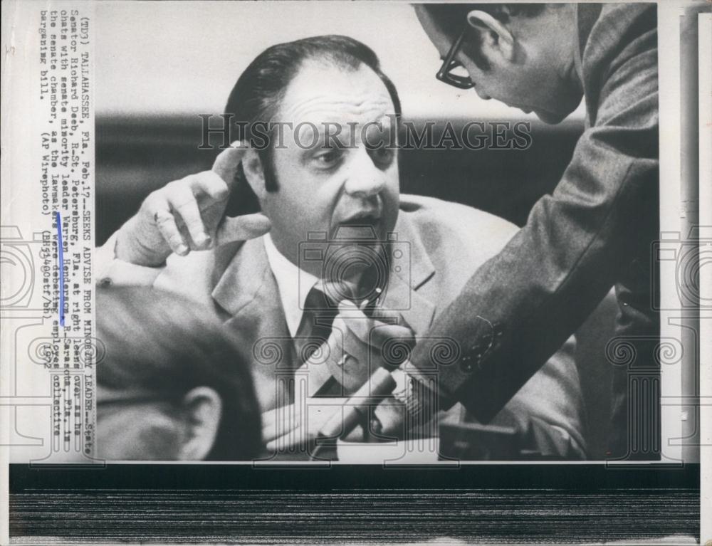 1972 Press Photo Florida Senators Warren Henderson and Richard Daeb - RSL67117 - Historic Images