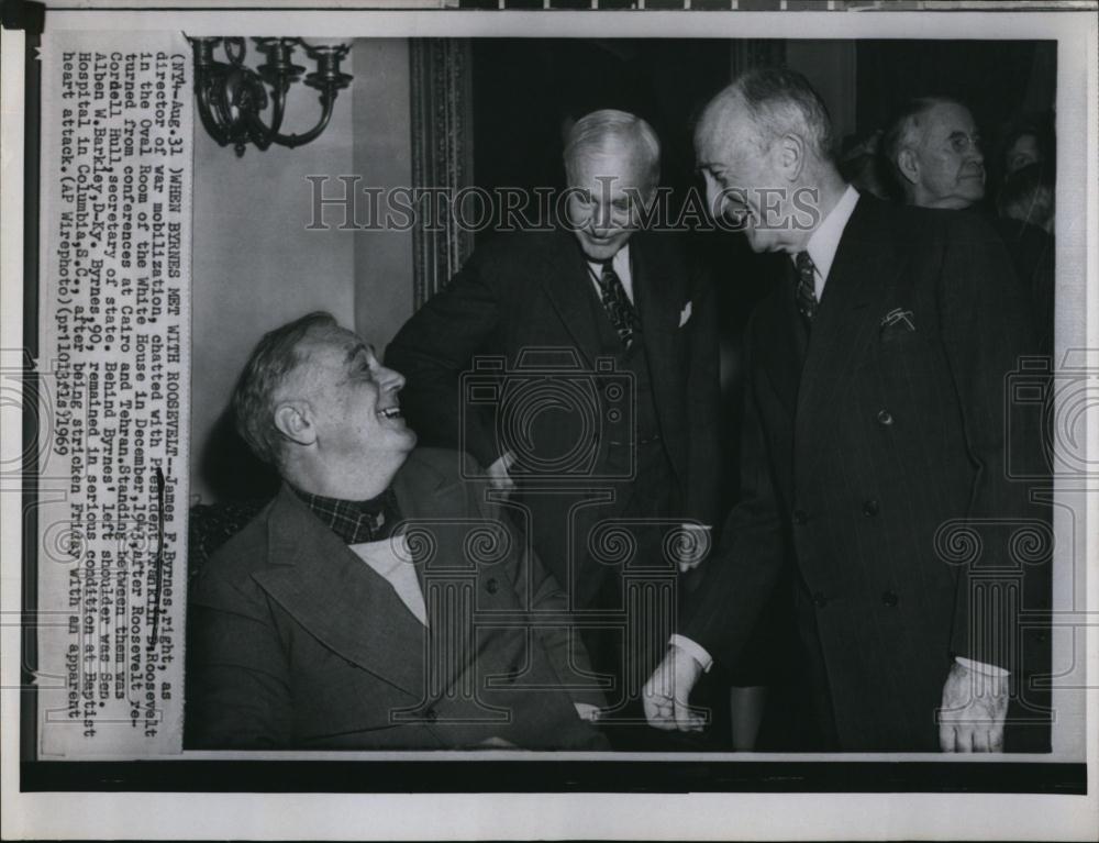 1969 Press Photo James Byrnes, President F Roosevelt &amp; C Hull - RSL96141 - Historic Images