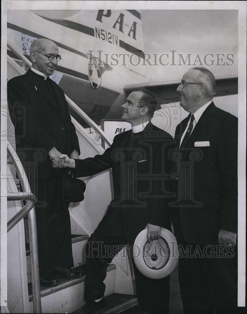 1957 Press Photo Monsignor Vieira, Rev Laureano dos Reis &amp; Charles Judge - Historic Images