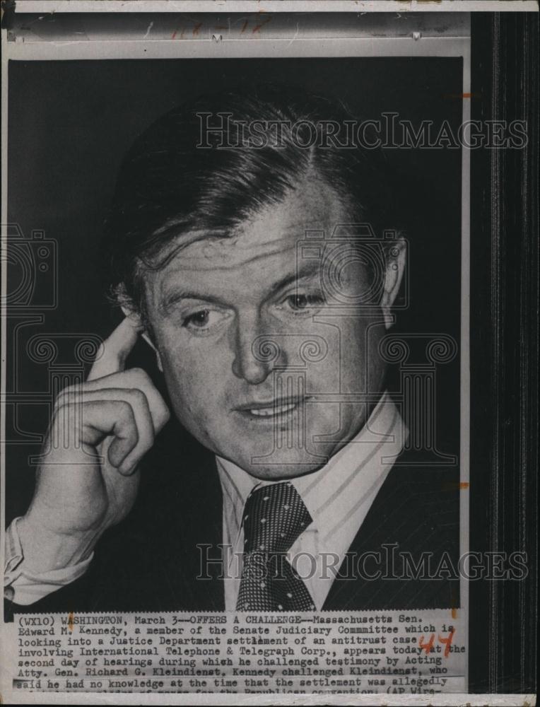 1973 Press Photo Sen Edward Kennedy Democrat of Mass - RSL92841 - Historic Images