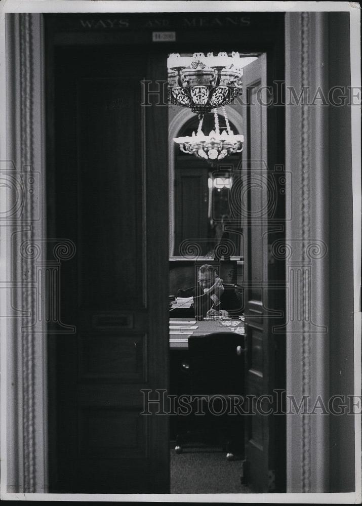 1971 Press Photo Representative Wilbur D Mills House Ways and Committee room - Historic Images