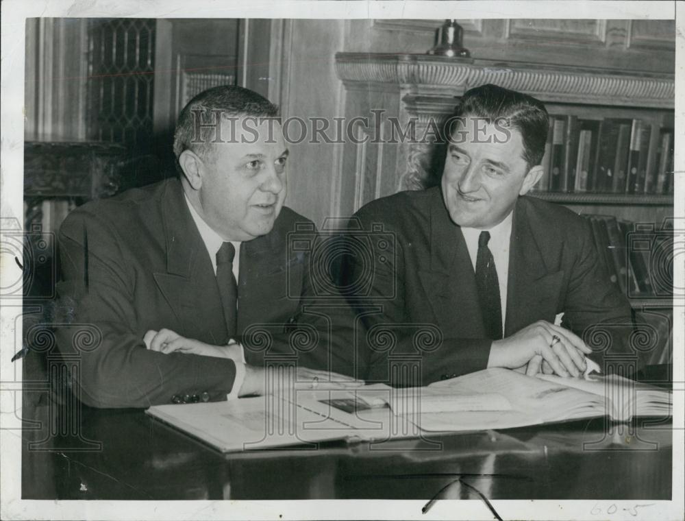 1956 Press Photo Guaranty Trust President Chester Dolan With New VP Martin Cerel - Historic Images