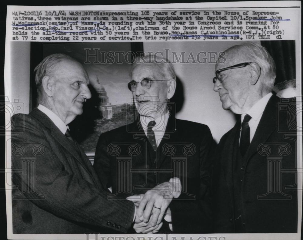 1964 Press Photo John McCormack, Carl Vinson,& James Auchincloss - RSL89493 - Historic Images