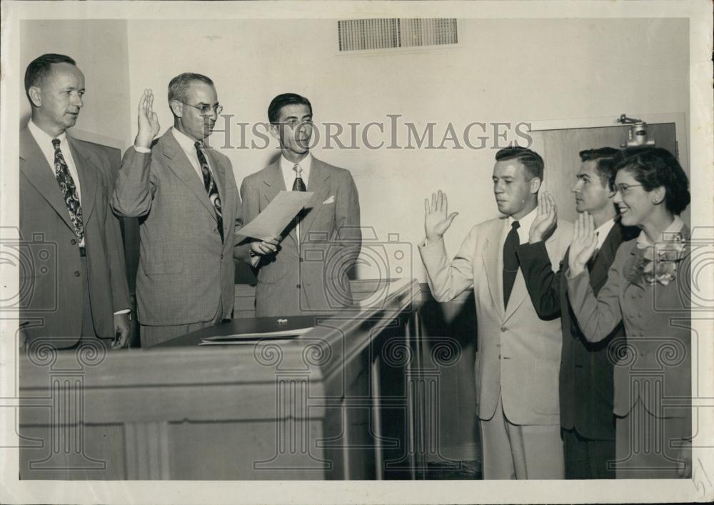 1951 Press Photo Judge Dayton Jr,Judge Wehle,Judge Dickinson,R Greene,G Deitz - Historic Images