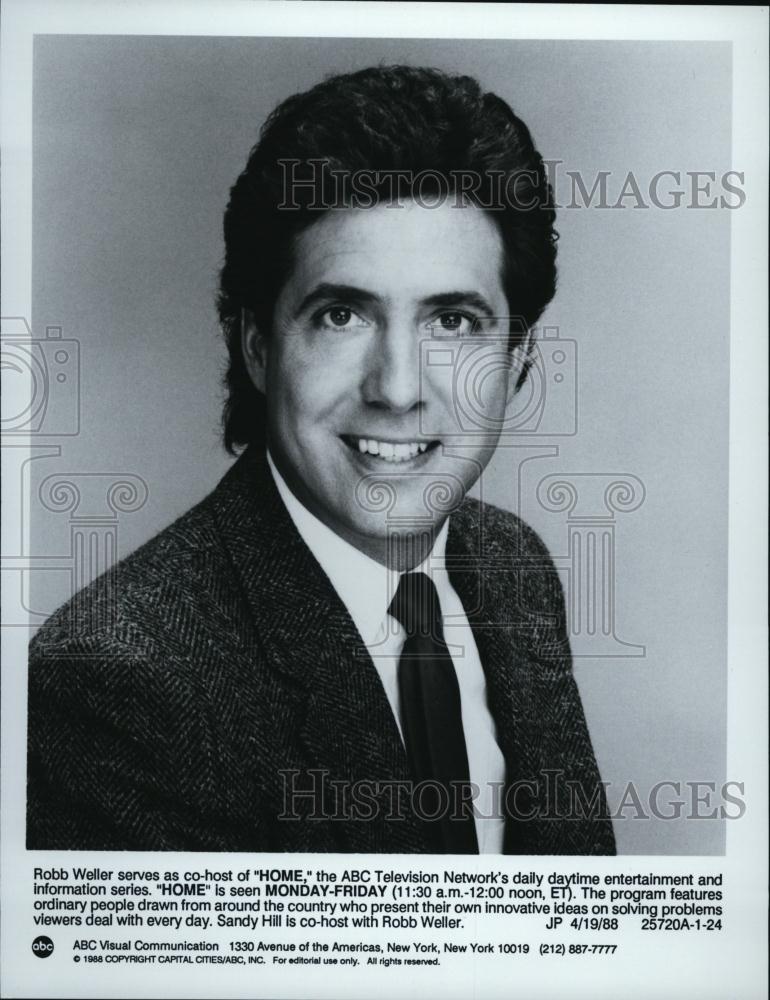 1988 Press Photo Robb Weller co-host of ABC TV's "Home" - RSL43351 - Historic Images