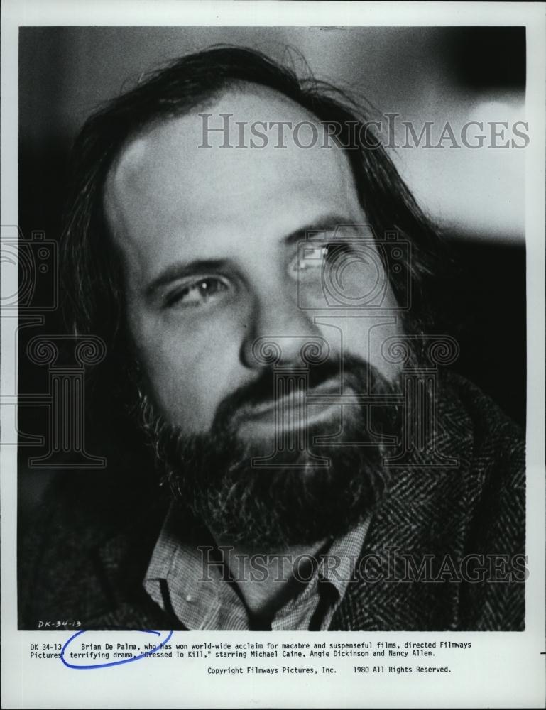 1980 Press Photo Movie Director Brian De Palma In &quot;Dressed To Kill&quot; - RSL46385 - Historic Images