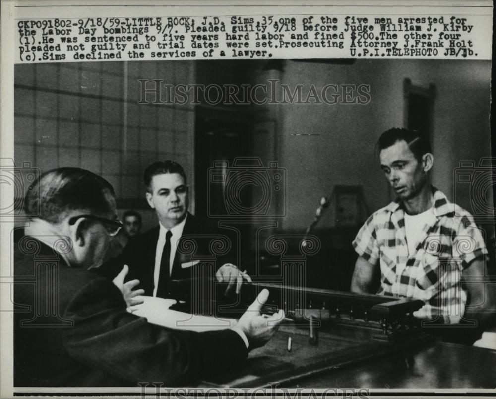 1959 Press Photo JD Sims 1 of 5 Arrested in Labor Day Bombings - RSL06309 - Historic Images