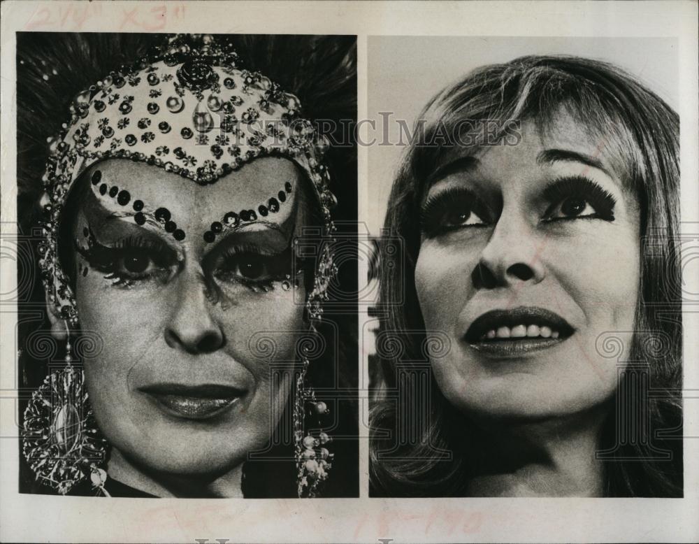 1968 Press Photo Actress Eileen Heckart In Secrets, Stage Makeup - RSL98933 - Historic Images