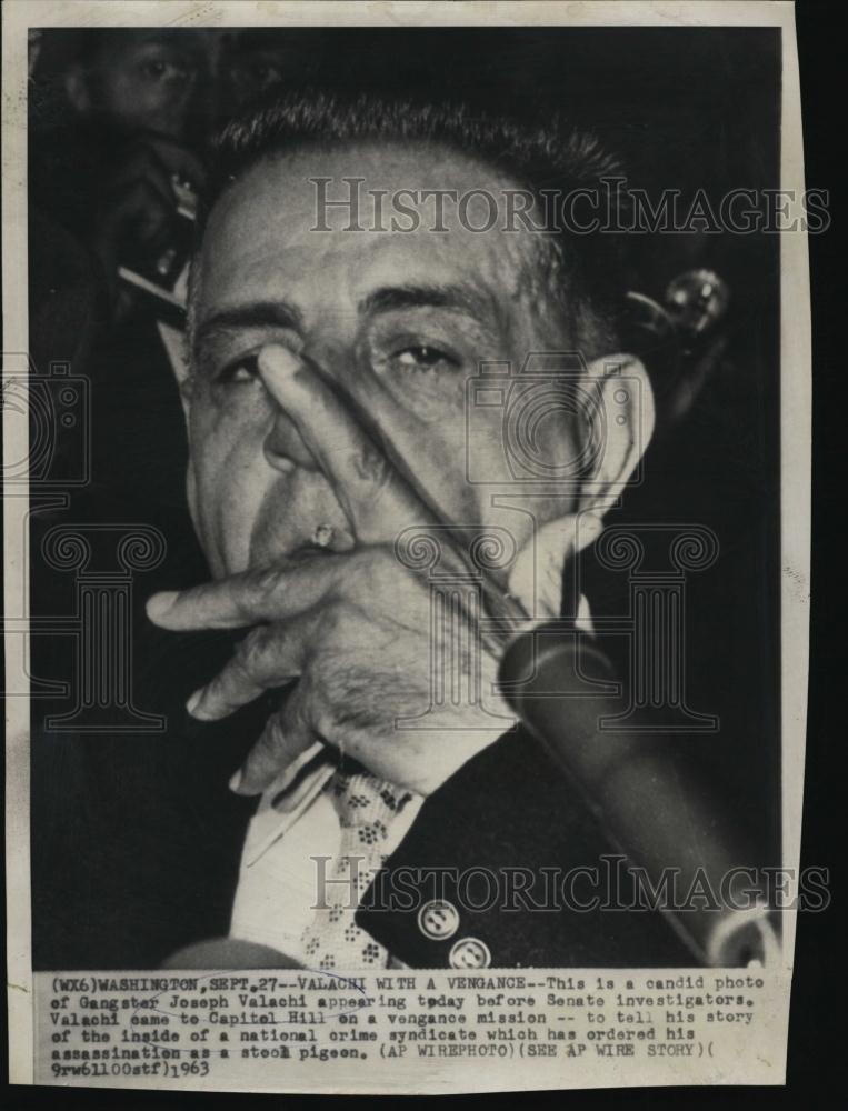 1963 Press Photo Mobster Joseph Valachi Testifying Senate Hearings - RSL46243 - Historic Images