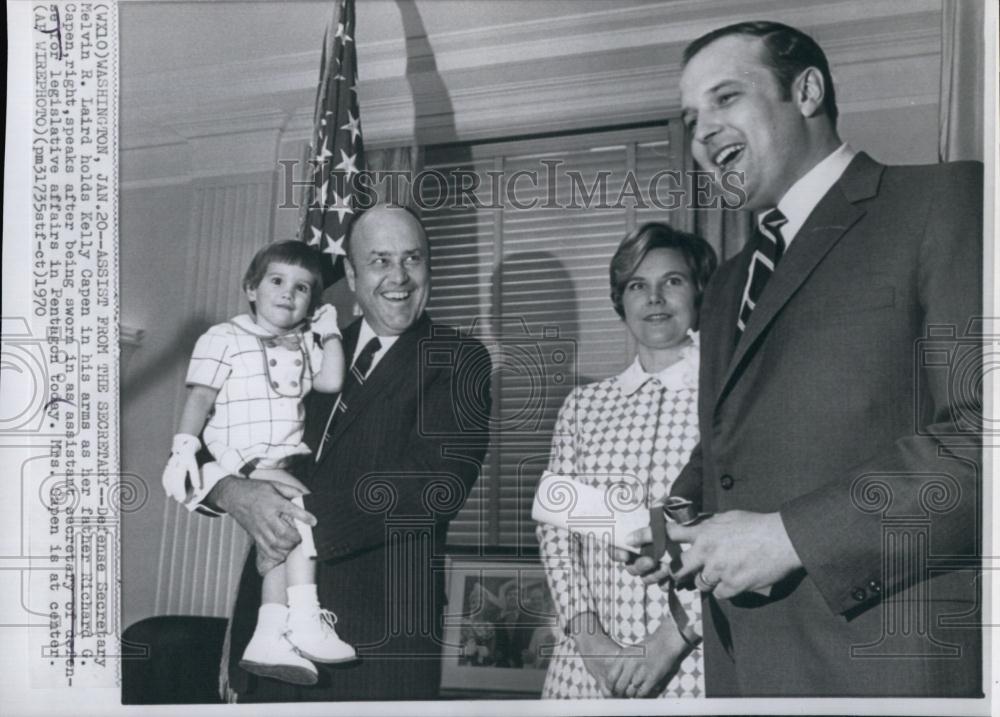 1970 Press Photo US Defense Secretary Melvin R Laird, Richard Capen, K Capen - Historic Images